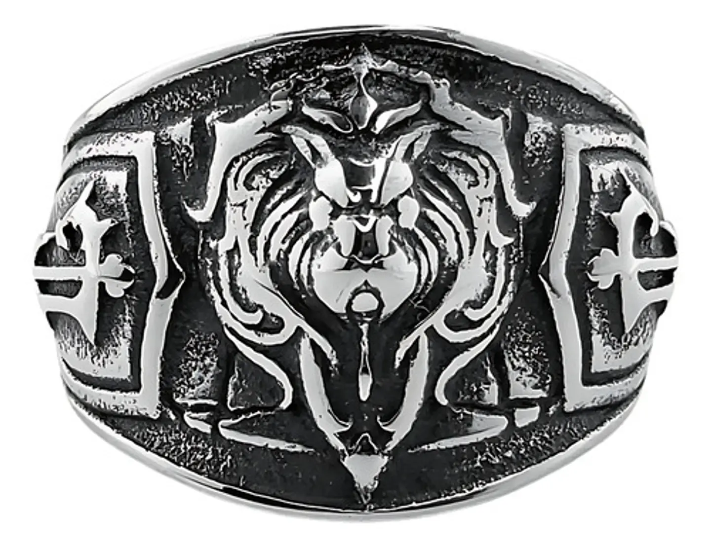 Anillo Realeza León Color Plata Acero Inoxidable Para Hombre 1