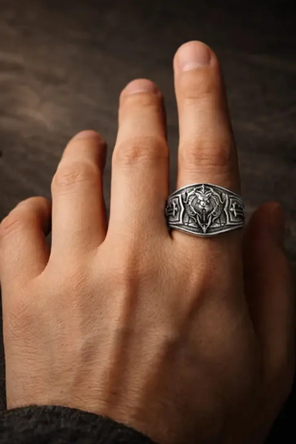 Anillo Realeza León Color Plata Acero Inoxidable Para Hombre 8