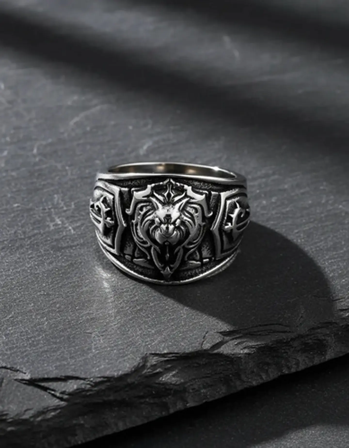 Anillo Realeza León Color Plata Acero Inoxidable Para Hombre 9