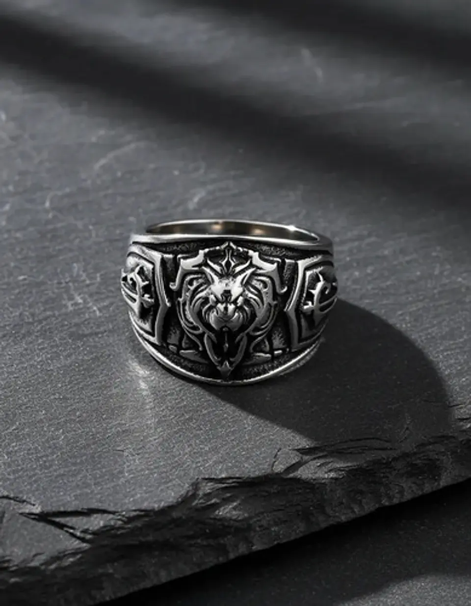 Anillo Realeza León Color Plata Acero Inoxidable Para Hombre 9