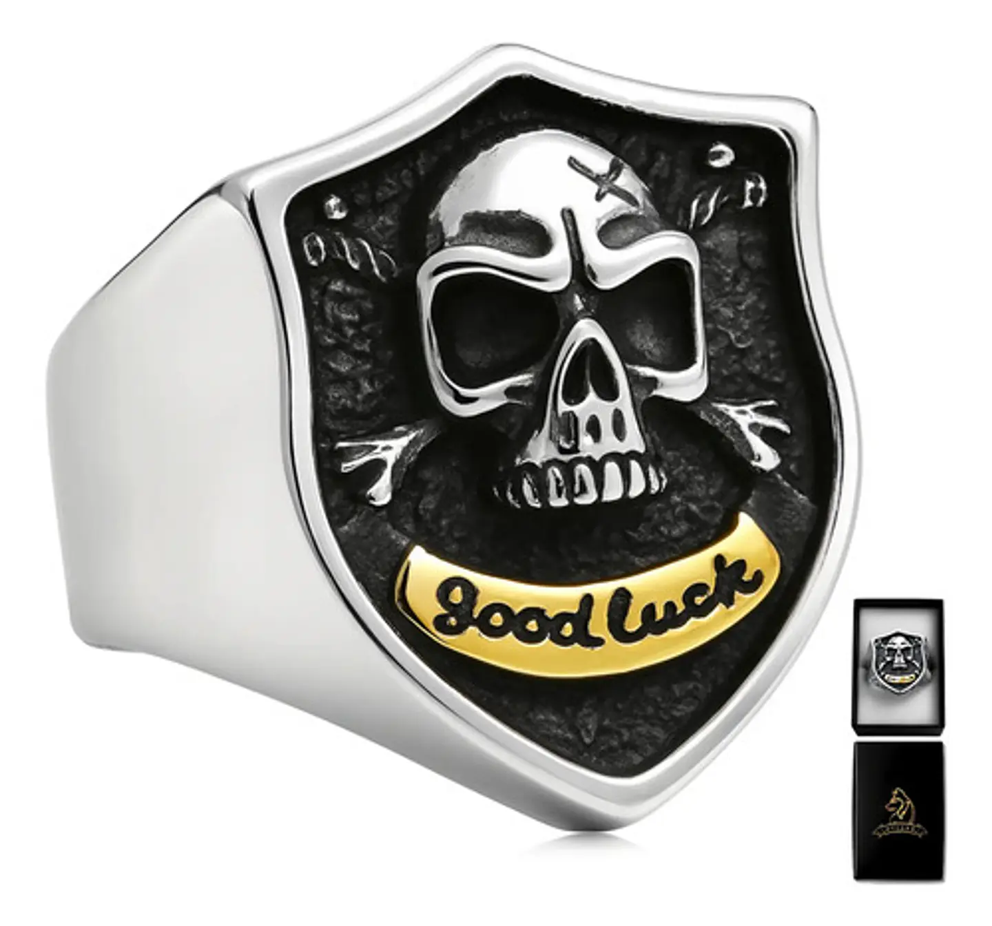 Anillo Cráneo Calavera Skull Gótico Acero Inoxidable Hombre 1