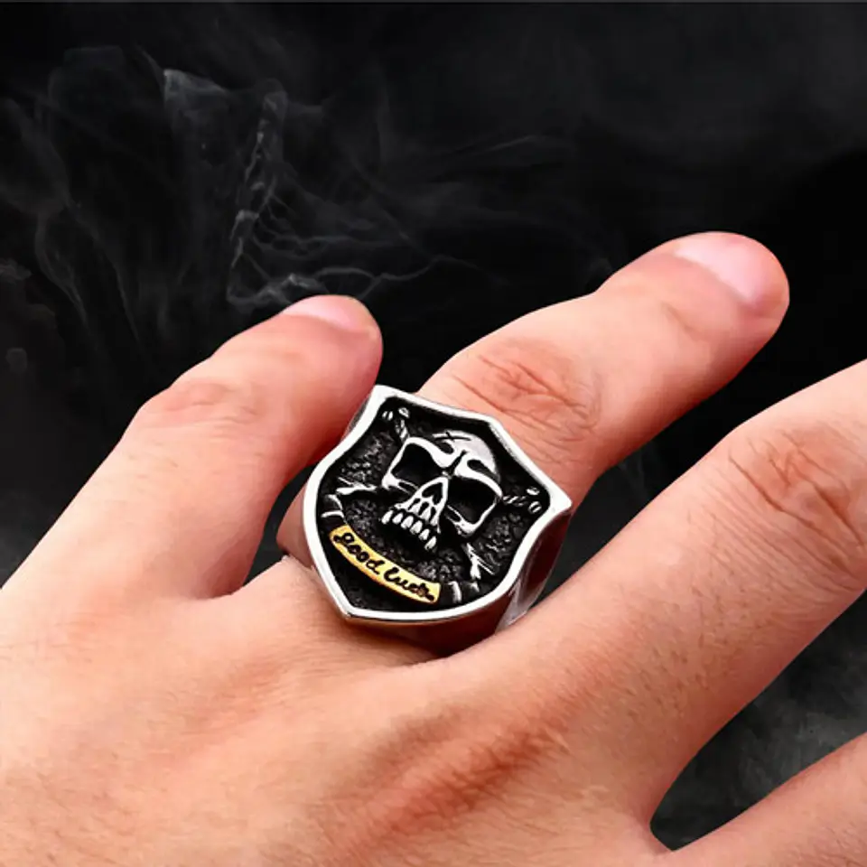Anillo Cráneo Calavera Skull Gótico Acero Inoxidable Hombre 9