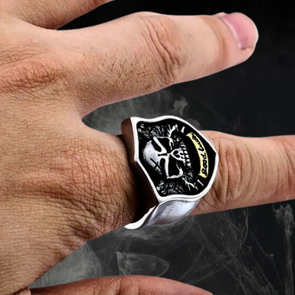 Anillo Cráneo Calavera Skull Gótico Acero Inoxidable Hombre 10