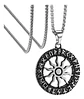 Collar Para Hombres Y Mujeres Dije Vikingo Sol Nórdico Runas - Miniatura 1