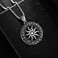 Collar Para Hombres Y Mujeres Dije Vikingo Sol Nórdico Runas - Miniatura 7