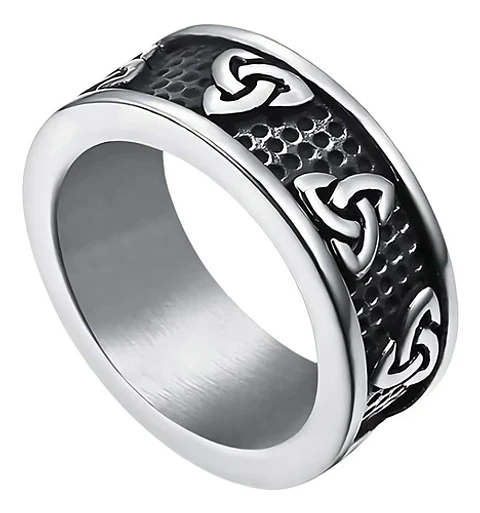 Anillo Odín Escandinavo Nudo Vikingo Acero Inoxidable Hombre