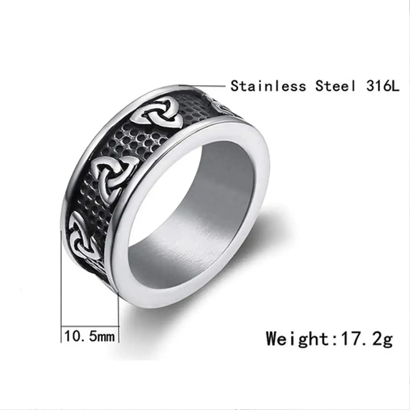 Anillo Odín Escandinavo Nudo Vikingo Acero Inoxidable Hombre 2