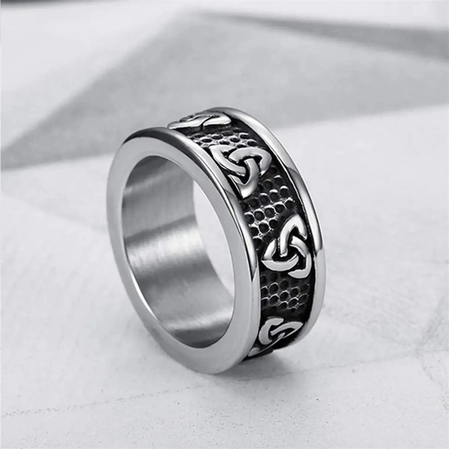 Anillo Odín Escandinavo Nudo Vikingo Acero Inoxidable Hombre 4