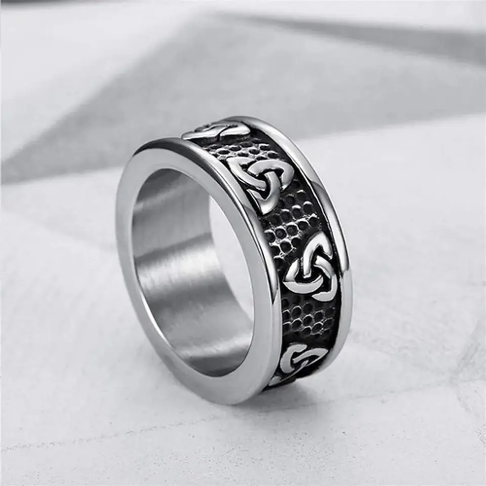 Anillo Odín Escandinavo Nudo Vikingo Acero Inoxidable Hombre 4