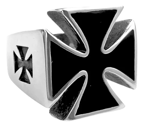 Anillo Acero Argolla Inoxidable Cruz Polaca Hierro Hombre