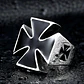 Anillo Acero Argolla Inoxidable Cruz Polaca Hierro Hombre - Miniatura 4