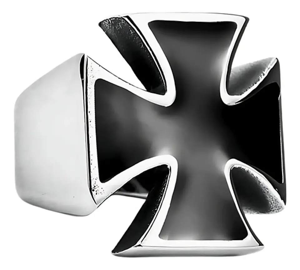 Anillo Acero Argolla Inoxidable Cruz Polaca Hierro Hombre 8