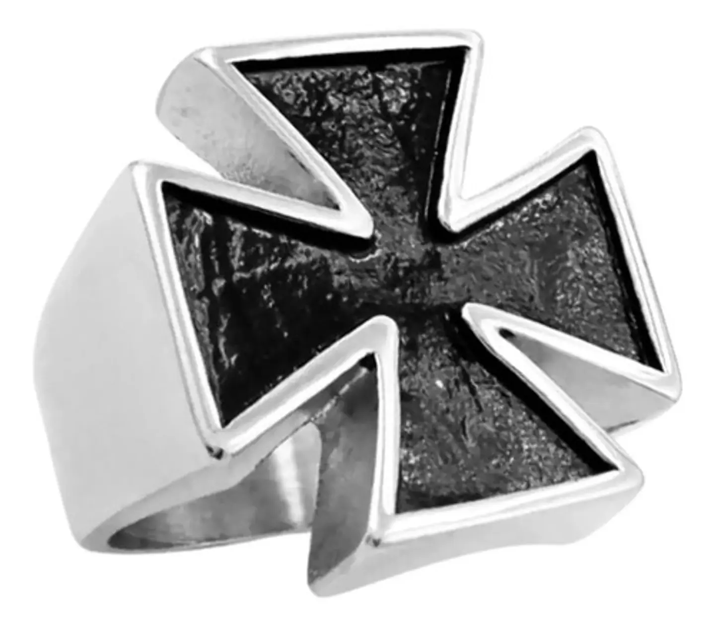Anillo Acero Argolla Inoxidable Cruz Polaca Hierro Hombre 10