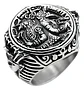 Anillo Acero Inoxidable Dios Anubis Faraón Pirámide Hombre - Miniatura 1
