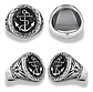 Anillo Acero Inoxidable Ancla Militar U.s Color Plata Hombre - Miniatura 2