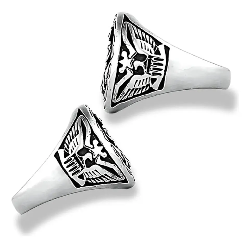 Anillo Acero Inoxidable Ancla Militar U.s Color Plata Hombre 3