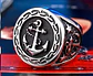 Anillo Acero Inoxidable Ancla Militar U.s Color Plata Hombre - Miniatura 12