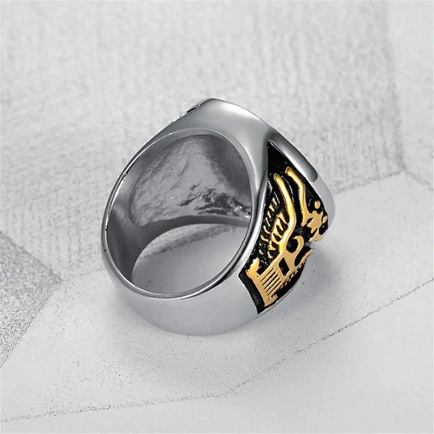 Anillo Acero Inoxidable Ancla Militar U.s Color Plata Hombre 21