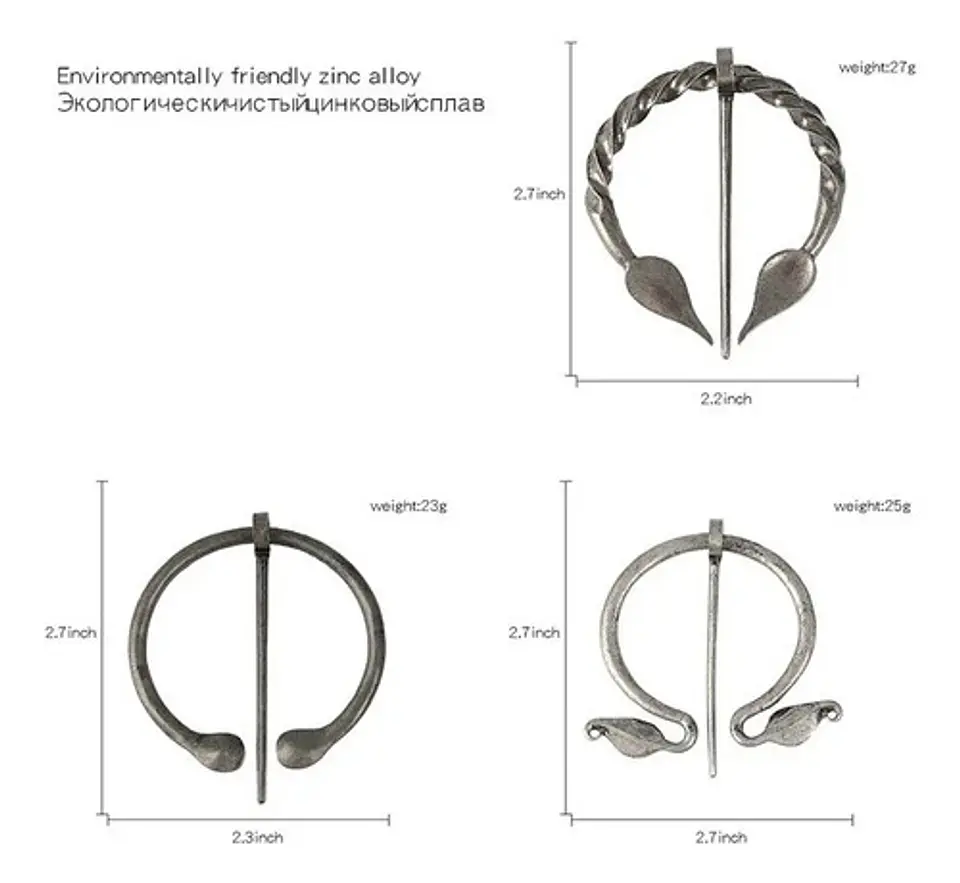 Broche Insignia Pin Medieval Vikingo Joyeria Nordica Mujer 3