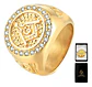 Anillo Acero Inoxidable Mason Masoneria Color Oro Hombre - Miniatura 1