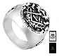 Anillo Para Hombre De Acero Color Plata Simbolo Mason Cráneo - Miniatura 1
