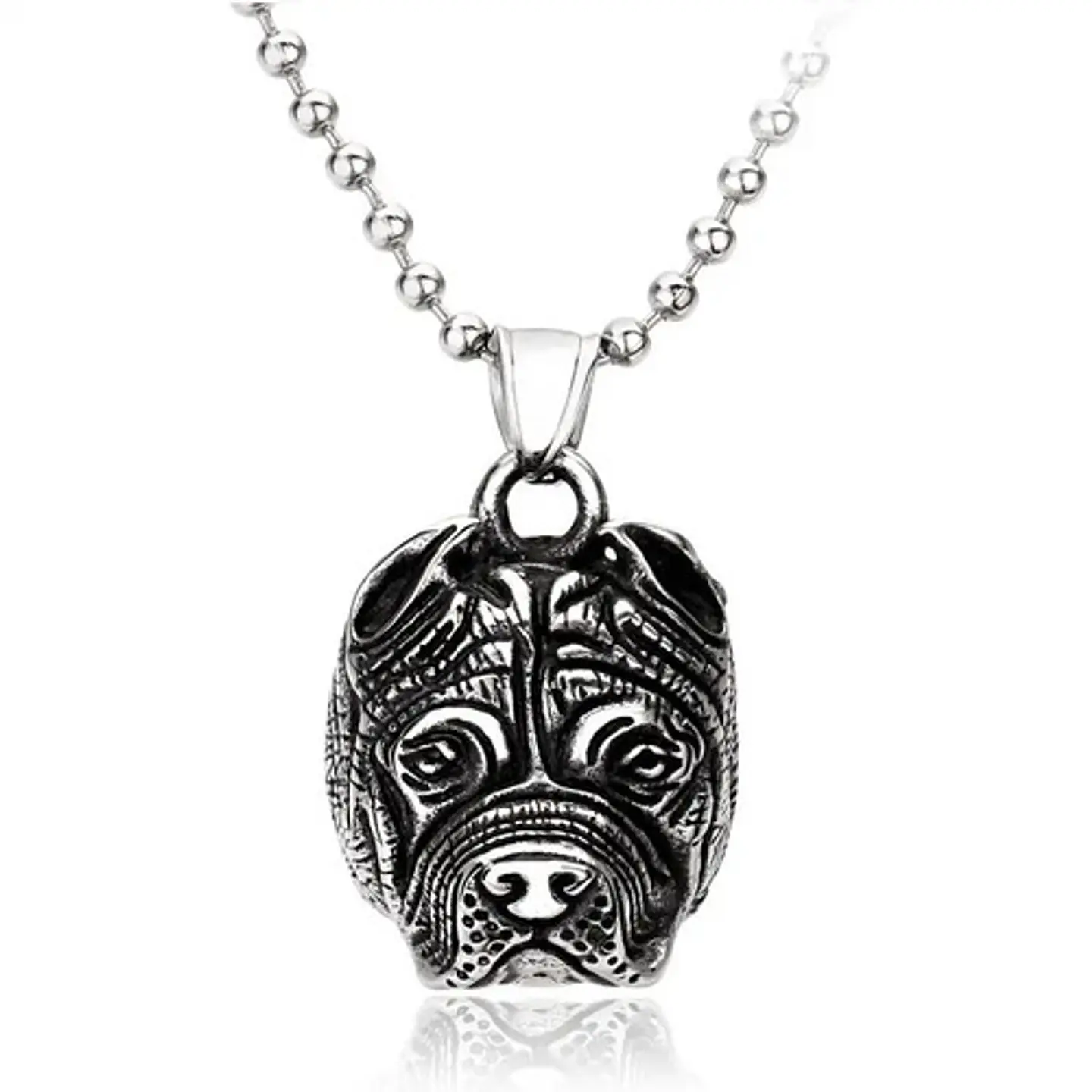 Collar Color Plata Pitbull Para Hombre 1