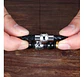 Brazalete Pulsera Cuero Acero Inoxidable Color Negro Hombre - Miniatura 4