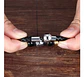 Brazalete Pulsera Cuero Acero Inoxidable Color Negro Hombre - Miniatura 5