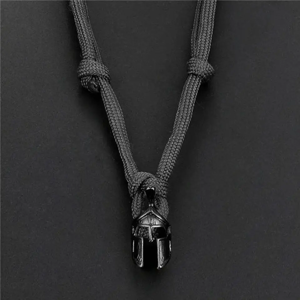 Collar Casco Espartano Cuerda De Super Vivencia Para Hombre 2