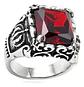 Anillo Corona Piedra Cz Color Plata Acero Inoxidable Hombre - Miniatura 1