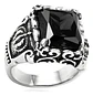 Anillo Corona Piedra Cz Color Plata Acero Inoxidable Hombre - Miniatura 10
