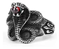 Anillo Acero Argolla Inoxidable Cobra Serpiente Para Hombre - Miniatura 2
