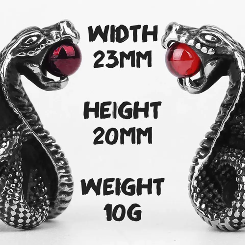 Anillo Acero Argolla Inoxidable Cobra Serpiente Para Hombre 4