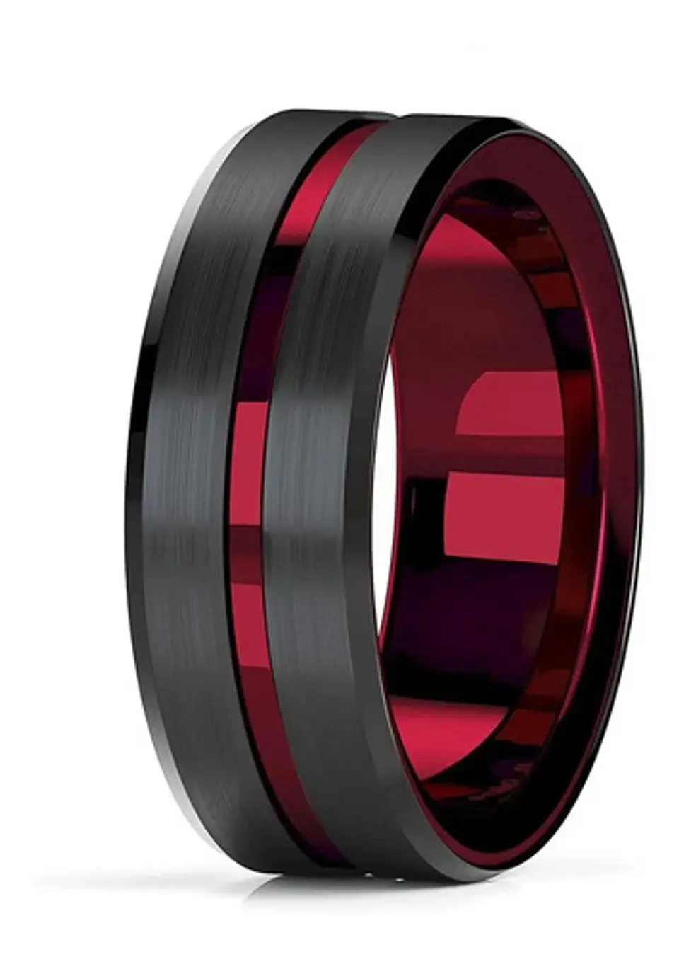 Anillo Argolla Acero Inoxidable Color Negro Azul Para Hombre 17