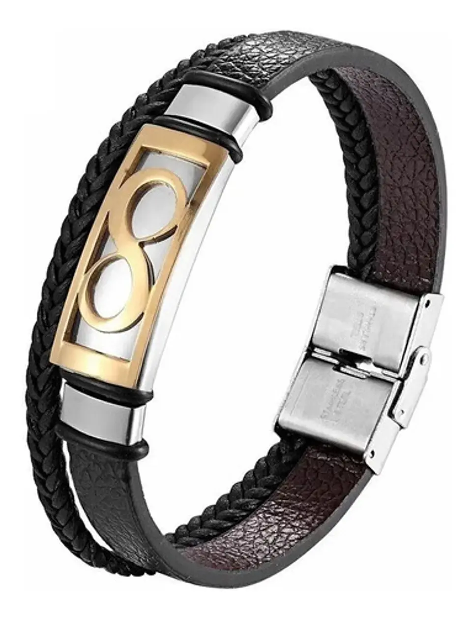 Pulsera Manilla Brazalete Infinito Acero Inoxidable Hombre 1