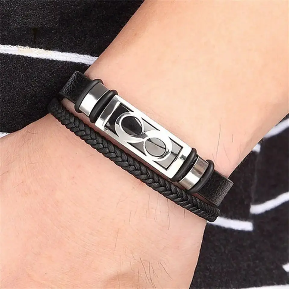 Pulsera Manilla Brazalete Infinito Acero Inoxidable Hombre 6