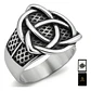 Anillo Para Hombres Vikingo Nudo Celta Color Plata De Acero - Miniatura 1