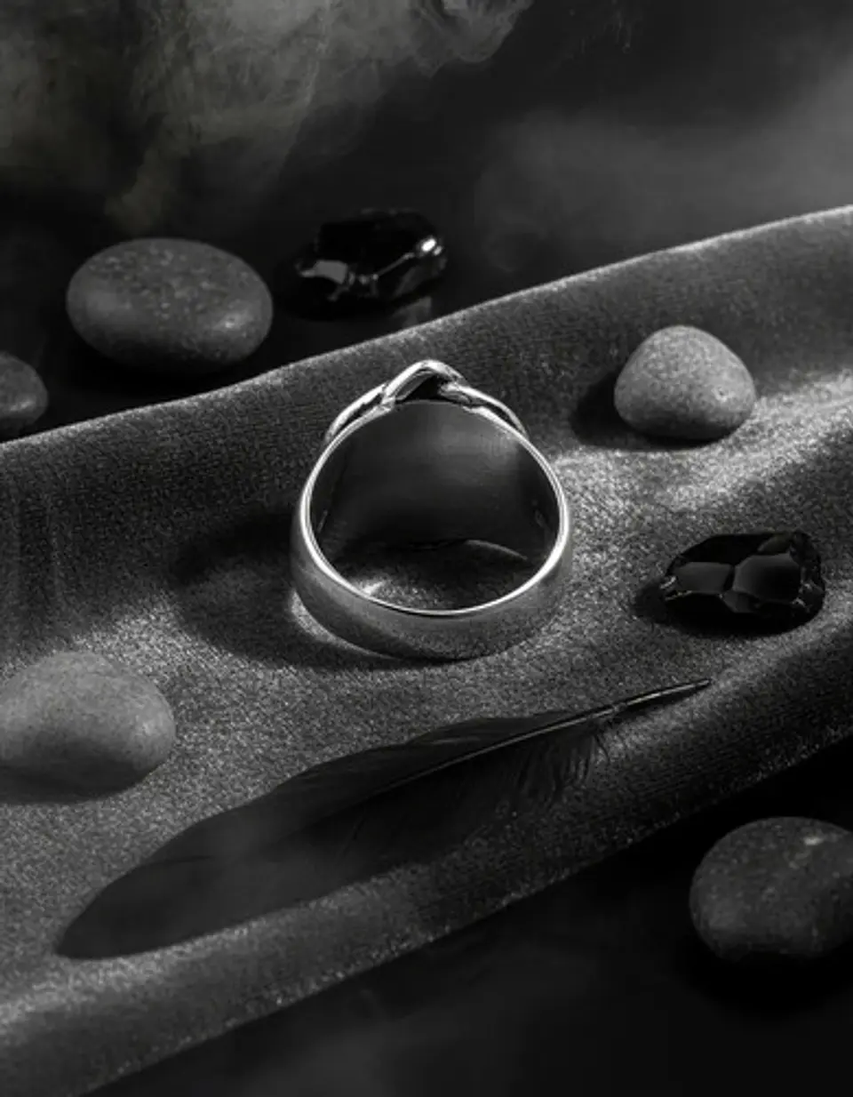 Anillo Para Hombres Vikingo Nudo Celta Color Plata De Acero 7