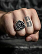 Anillo Para Hombres Vikingo Nudo Celta Color Plata De Acero - Miniatura 9