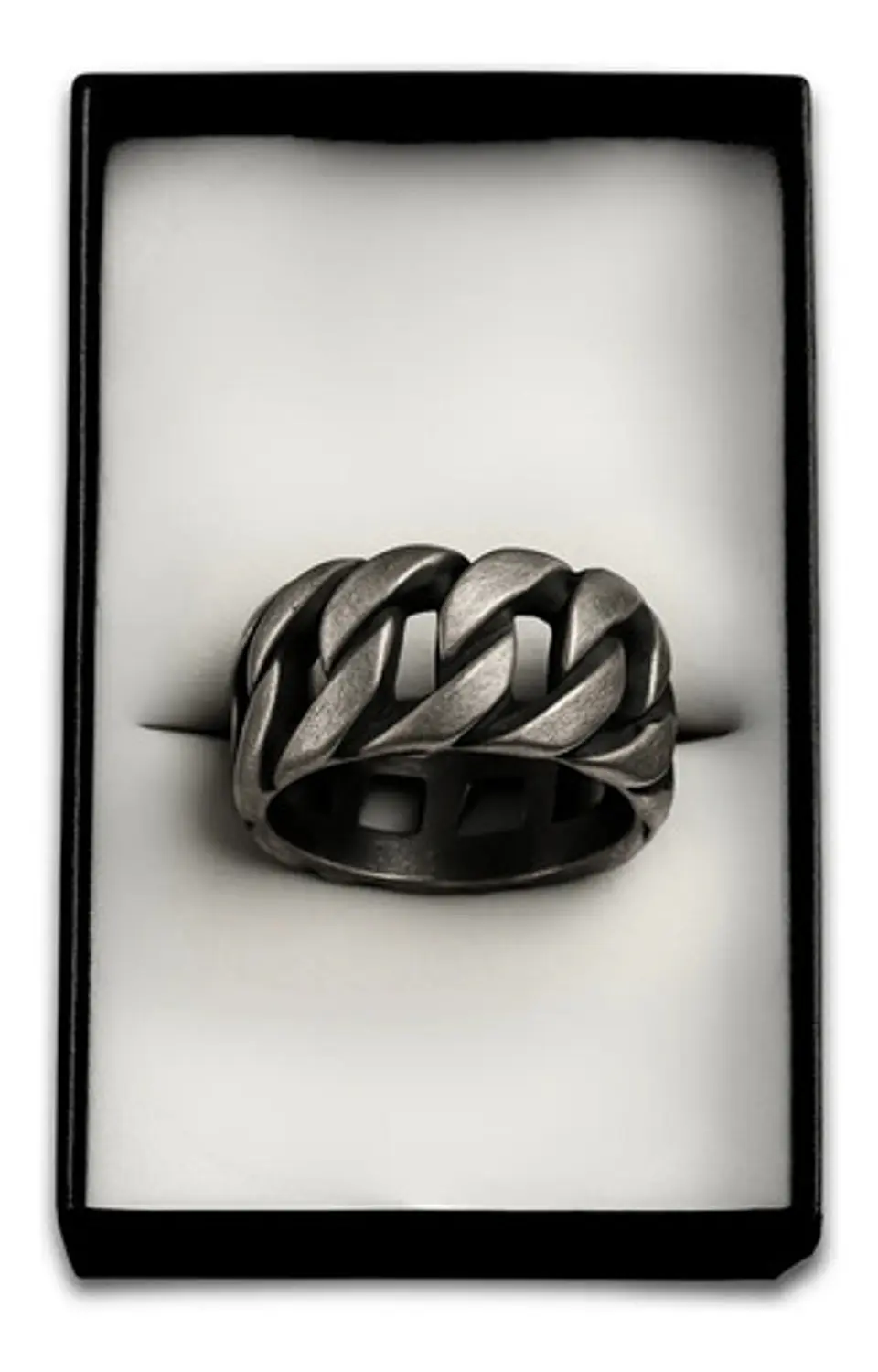 Anillo Para Hombres Forma De Cadena Biker Acero Color Plata 1