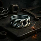 Anillo Para Hombres Forma De Cadena Biker Acero Color Plata - Miniatura 2