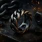 Anillo Para Hombres Forma De Cadena Biker Acero Color Plata - Miniatura 3