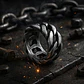Anillo Para Hombres Forma De Cadena Biker Acero Color Plata - Miniatura 4