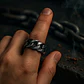 Anillo Para Hombres Forma De Cadena Biker Acero Color Plata - Miniatura 6