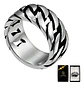 Anillo Para Hombres Forma De Cadena Biker Acero Color Plata - Miniatura 8