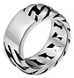Anillo Para Hombres Forma De Cadena Biker Acero Color Plata - Miniatura 9