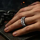 Anillo Para Hombres Forma De Cadena Biker Acero Color Plata - Miniatura 11