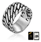 Anillo Para Hombres Forma De Cadena Biker Acero Color Plata - Miniatura 14