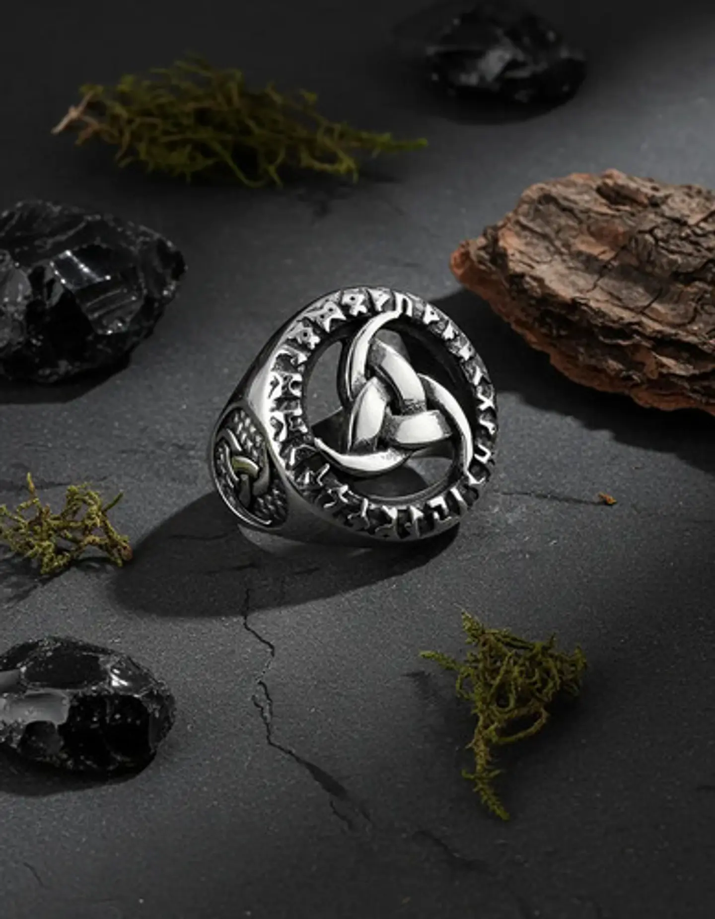 Anillo Vikingo Nórdico Celta Runa Acero Inoxidable Hombre 5