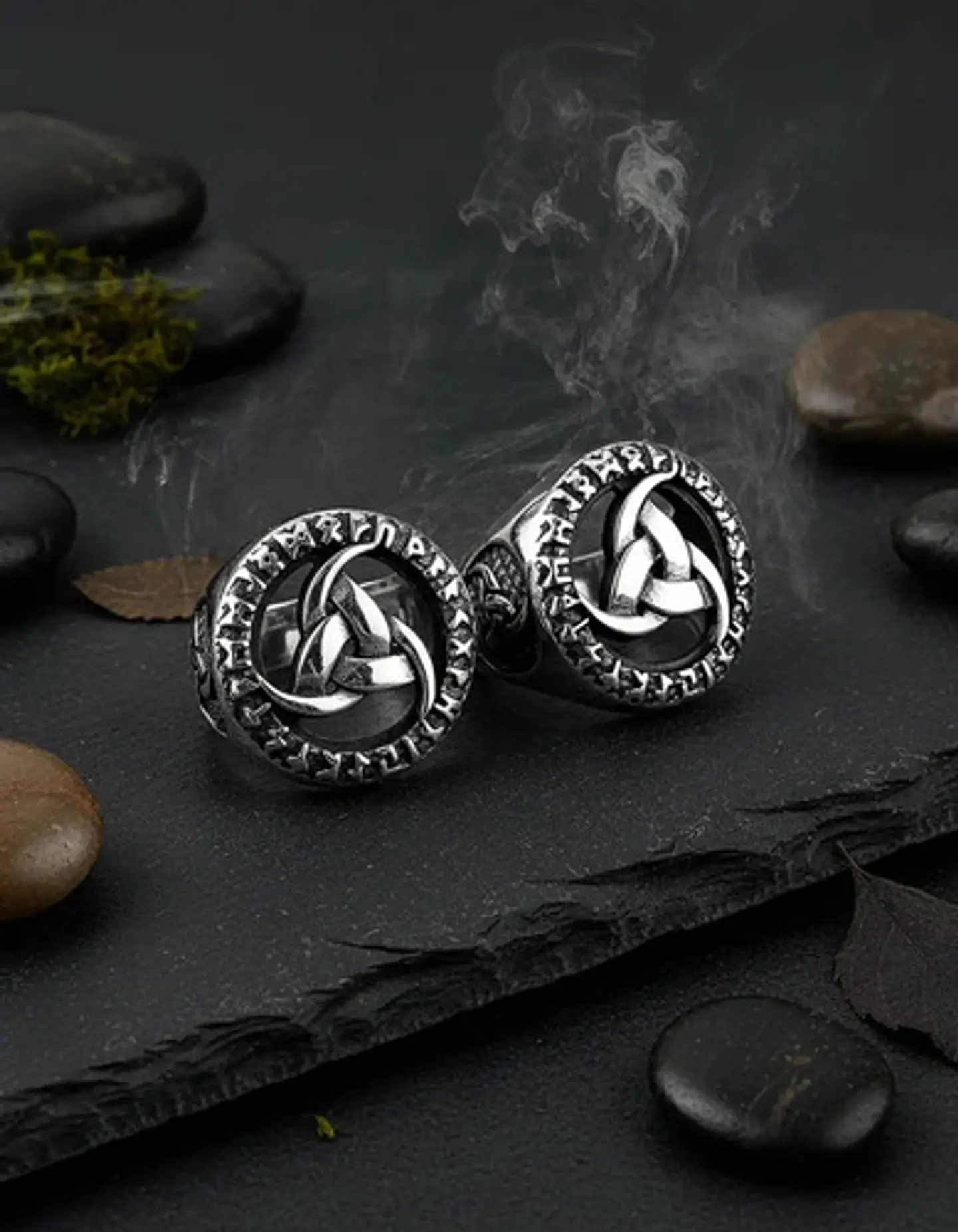 Anillo Vikingo Nórdico Celta Runa Acero Inoxidable Hombre 6